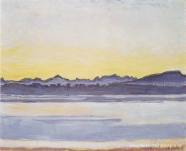 Meer van Genève met de Mont Blanc voor zonsopgang Meer van Genève met de Mont Blanc voor zonsopgang