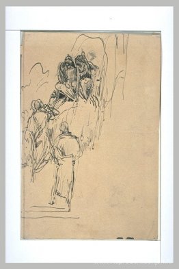Schets van de heksen die naar Macbeth roepen Schets van de heksen die naar Macbeth roepen