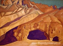 Rotsen met boeddhistische grotten Rotsen met boeddhistische grotten