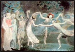 Oberon, Titania en Puck met dansende feeën Oberon, Titania en Puck met dansende feeën