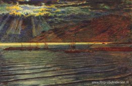 Vissersboten bij maanlicht Vissersboten bij maanlicht