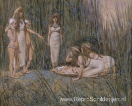 Dochter van Farao ontvangt de moeder van Mozes Dochter van Farao ontvangt de moeder van Mozes