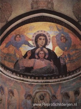 Een fresco van M. Nesterov uit het Akhali Zarzma-klooster, Abast Een fresco van M. Nesterov uit het Akhali Zarzma-klooster, Abast