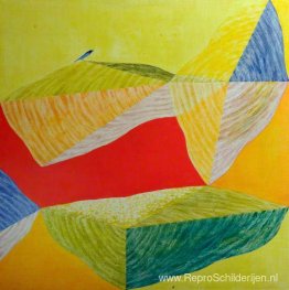 Rood en geel met vogel Rood en geel met vogel