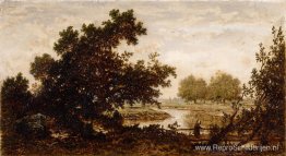 Weilanden doorkruist door een rivier Weilanden doorkruist door een rivier