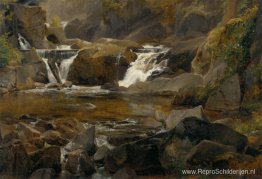 Een stroom met dam in Auvergne Een stroom met dam in Auvergne