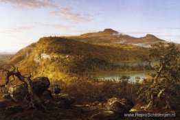 Een zicht op de twee meren en het berghuis, Catskill Mountains, Een zicht op de twee meren en het berghuis, Catskill Mountains,