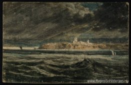 Priorij van Tynemouth vanaf de zee Priorij van Tynemouth vanaf de zee