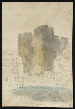 De West Gate, Canterbury, met aangrenzende gebouwen De West Gate, Canterbury, met aangrenzende gebouwen