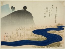 Een bergachtig landschap met een beekje Een bergachtig landschap met een beekje