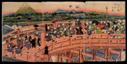 Kindertijdverdrijf: een processie op de Nihon-brug Kindertijdverdrijf: een processie op de Nihon-brug