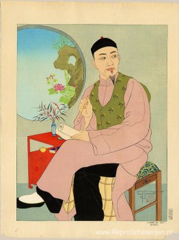 De man die schrijft. Chinese De man die schrijft. Chinese