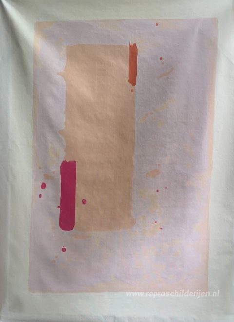 Oranje, roze – met de hand geschilderde reproductie, foto van het voltooide schilderij