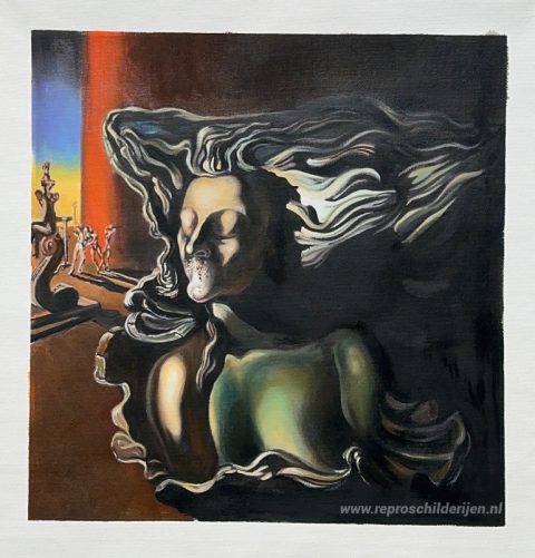 De droom – met de hand geschilderde reproductie, foto van het voltooide schilderij