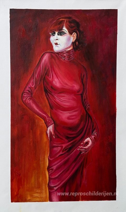 De danseres Anita Berber – met de hand geschilderde reproductie, foto van het voltooide schilderij
