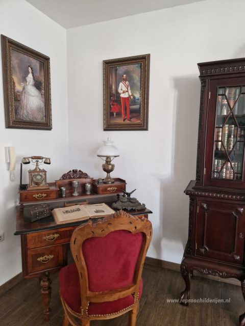 Elizabeth, keizerin van Oostenrijk – met de hand geschilderde reproductie, foto van het voltooide schilderij