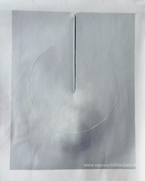 Wit – met de hand geschilderde reproductie, foto van het voltooide schilderij