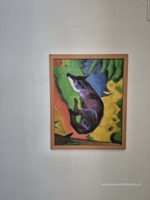 Blauwe Vos – met de hand geschilderde reproductie, foto van het voltooide schilderij