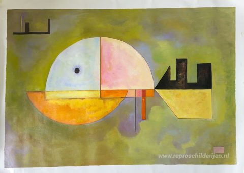 Naar boven – met de hand geschilderde reproductie, foto van het voltooide schilderij