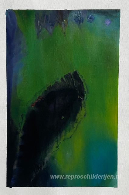 Moby Dick – met de hand geschilderde reproductie, foto van het voltooide schilderij