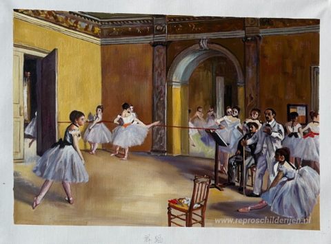 Dansles in de Opera – met de hand geschilderde reproductie, foto van het voltooide schilderij