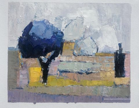 Landschap van de Provence – met de hand geschilderde reproductie, foto van het voltooide schilderij