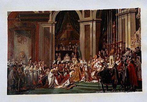 De wijding van keizer Napoleon en de kroning van keizerin Joseph – met de hand geschilderde reproductie, foto van het voltooide schilderij