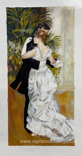 Dans in de stad – met de hand geschilderde reproductie, foto van het voltooide schilderij