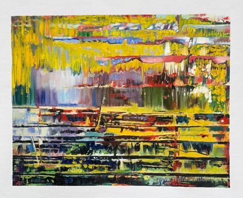 Abstract schilderij 780-1 – met de hand geschilderde reproductie, foto van het voltooide schilderij