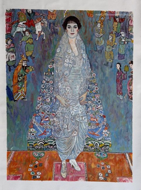 Portret van barones Elisabeth Bachofen-Echt – met de hand geschilderde reproductie, foto van het voltooide schilderij