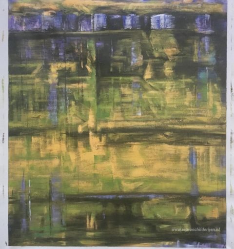 Abstract beeld – met de hand geschilderde reproductie, foto van het voltooide schilderij