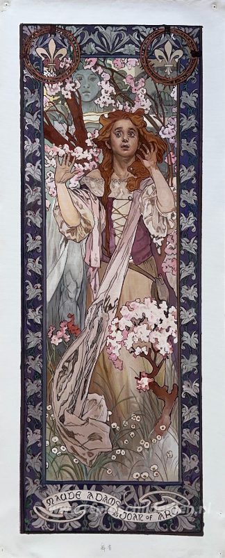 Maude Adams als Jeanne d'Arc – met de hand geschilderde reproductie, foto van het voltooide schilderij