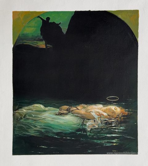 De jonge martelaar – met de hand geschilderde reproductie, foto van het voltooide schilderij