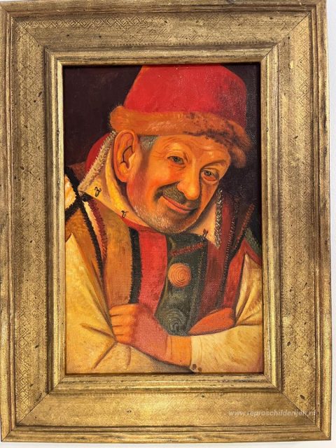 Portret van de hofnar Gonella uit Ferrara – met de hand geschilderde reproductie, foto van het voltooide schilderij