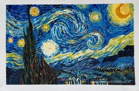 De geboorte van Venus – met de hand geschilderde reproductie, foto van het voltooide schilderij