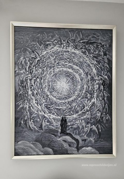 De Empyreër – met de hand geschilderde reproductie, foto van het voltooide schilderij