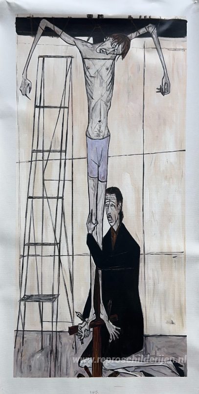 Pieta – met de hand geschilderde reproductie, foto van het voltooide schilderij