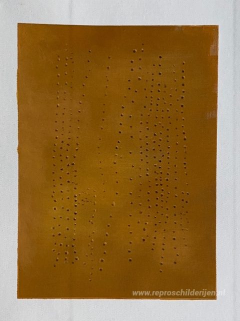 Ruimteconcept – met de hand geschilderde reproductie, foto van het voltooide schilderij