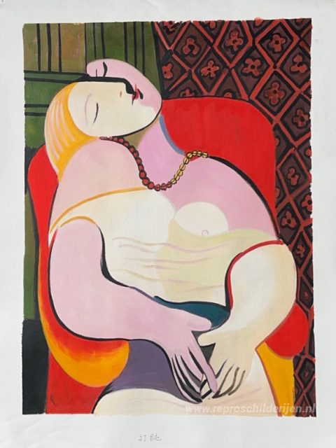 Een droom – met de hand geschilderde reproductie, foto van het voltooide schilderij