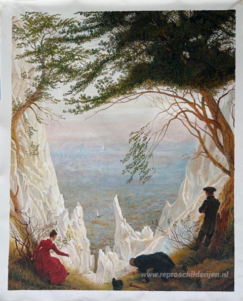 Krijtrotsen op Rügen – met de hand geschilderde reproductie, foto van het voltooide schilderij