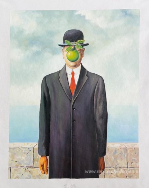 De Mensenzoon – met de hand geschilderde reproductie, foto van het voltooide schilderij
