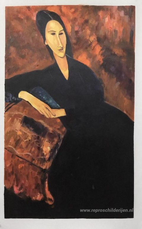 Portret van Anna Zborowska – met de hand geschilderde reproductie, foto van het voltooide schilderij