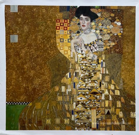 Portret van Adele Bloch-Bauer I – met de hand geschilderde reproductie, foto van het voltooide schilderij