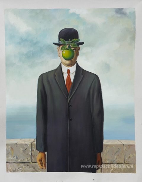 De Mensenzoon – met de hand geschilderde reproductie, foto van het voltooide schilderij