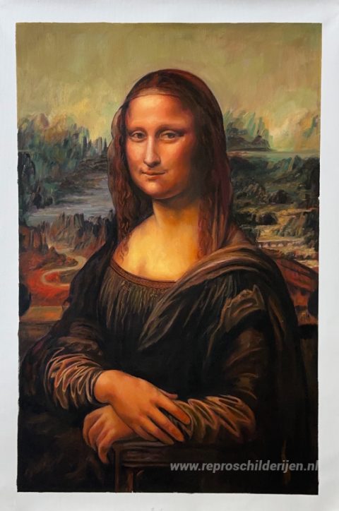 Mona Lisa – met de hand geschilderde reproductie, foto van het voltooide schilderij