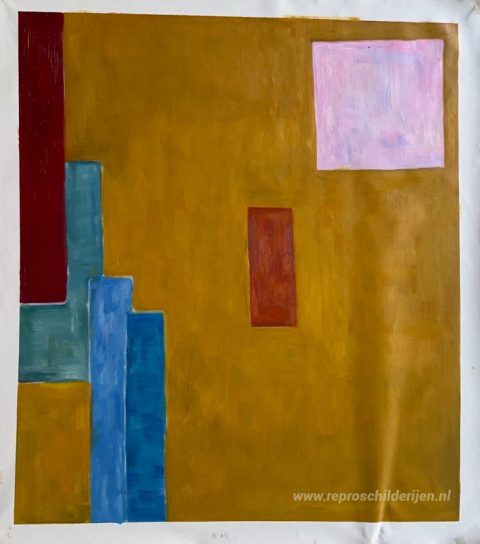 Abstract schilderij – met de hand geschilderde reproductie, foto van het voltooide schilderij