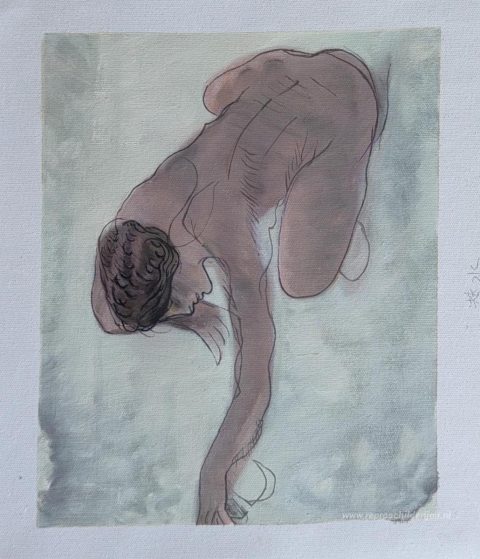 Zonder titel – met de hand geschilderde reproductie, foto van het voltooide schilderij