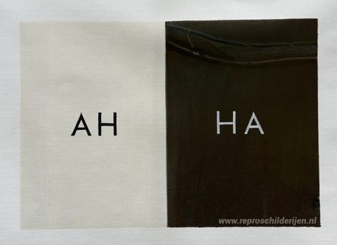 HA HA – met de hand geschilderde reproductie, foto van het voltooide schilderij