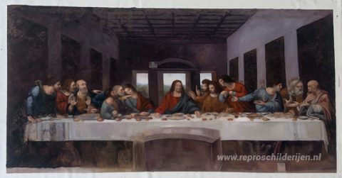 Het laatste avondmaal – met de hand geschilderde reproductie, foto van het voltooide schilderij