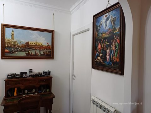 De Transfiguratie – met de hand geschilderde reproductie, foto van het voltooide schilderij